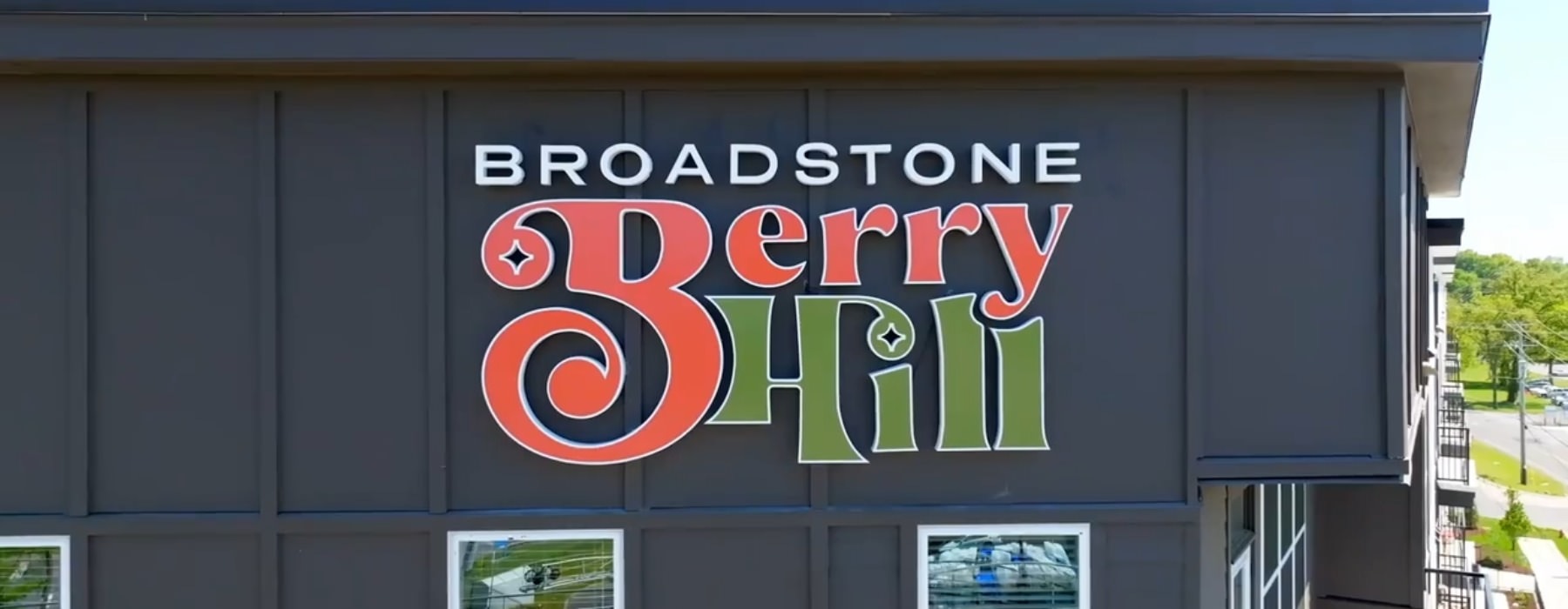 exterior of a building with a sign that says "Broadstone Berry Hill"